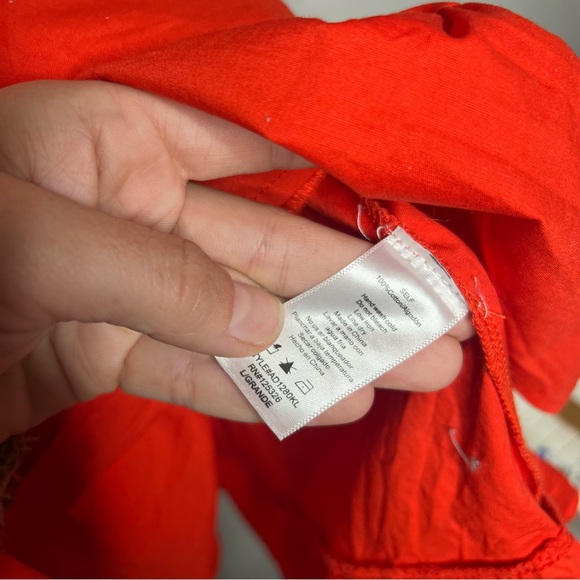 Karlie red Orange Ruffled Women's Dresss sz L - Picture 6 of 7